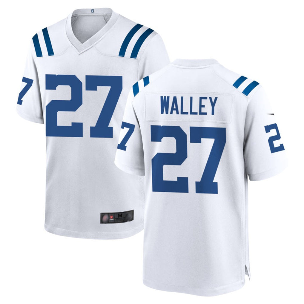 Parkc IN.Colts #27 Justin Walley Player White Home Game Stitched Jerseys
