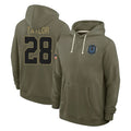 Parkc IN.Colts #28 Jonathan Taylor Player Olive Salute to Service Pullover Hoodies Limited Stitched Jerseys