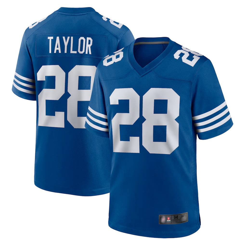 Parkc IN.Colts #28 Jonathan Taylor Player Royal Limited Home Game Stitched Jerseys