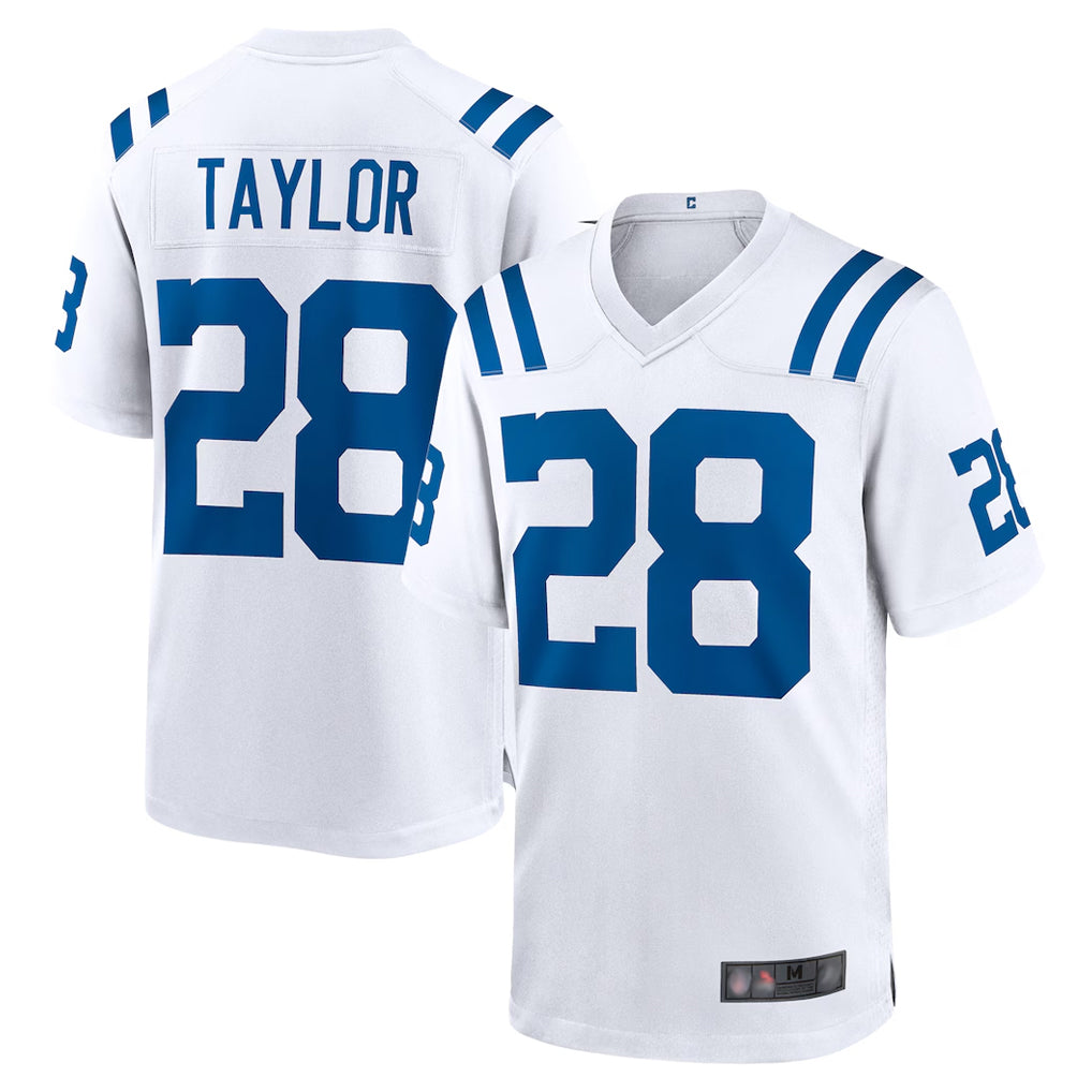 Parkc IN.Colts #28 Jonathan Taylor Player White Home Game Stitched Jerseys