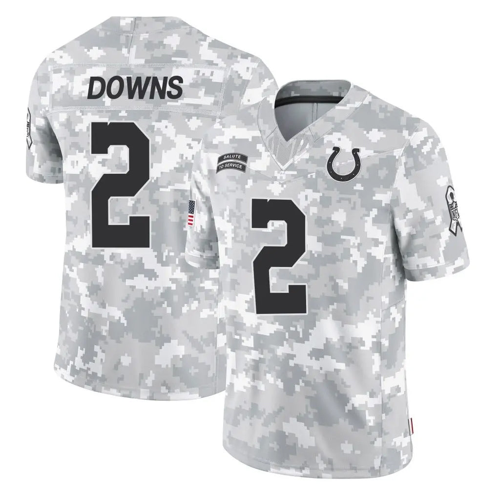 Parkc IN.Colts #2 Josh Downs Player Arctic Camo Salute To Service Limited Game Stitched Jerseys