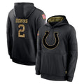 Parkc IN.Colts #2 Josh Downs Player Black Salute to Service Hoodies Limited Game Stitched Jerseys