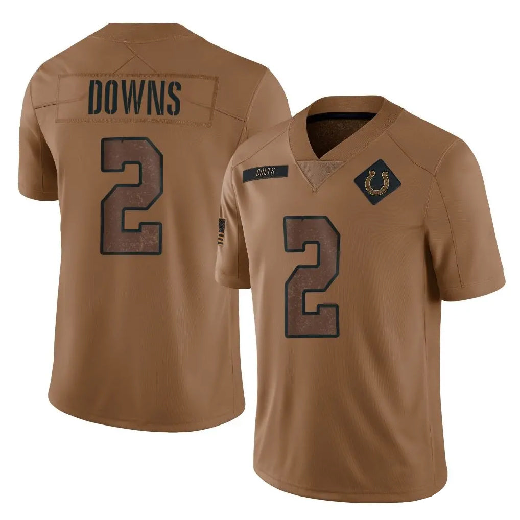 Parkc IN.Colts #2 Josh Downs Player Brown Salute To Service Limited Stitched Jerseys
