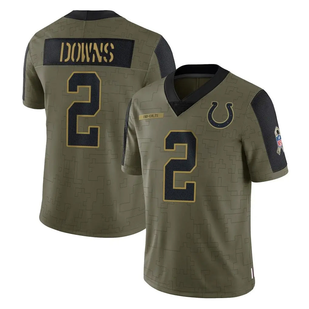 Parkc IN.Colts #2 Josh Downs Player Olive Salute To Service Limited Game Stitched Jerseys