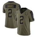 Parkc IN.Colts #2 Josh Downs Player Olive Salute To Service Limited Game Stitched Jerseys