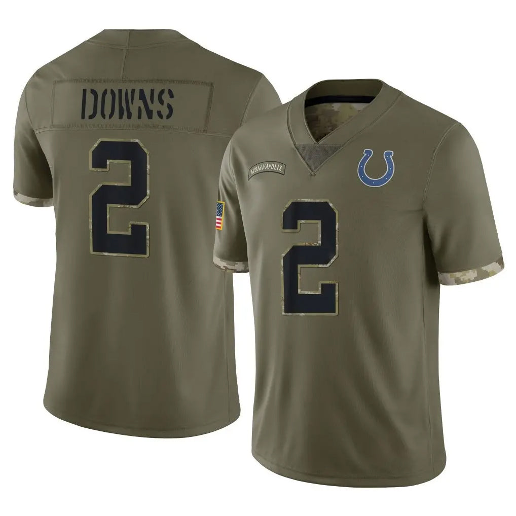 Parkc IN.Colts #2 Josh Downs Player Olive Salute To Service Limited Stitched Jerseys