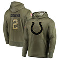 Parkc IN.Colts #2 Josh Downs Player Olive Salute to Service Pullover Hoodies Home Game Stitched Jerseys