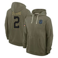 Parkc IN.Colts #2 Josh Downs Player Olive Salute to Service Pullover Hoodies Limited Stitched Jerseys