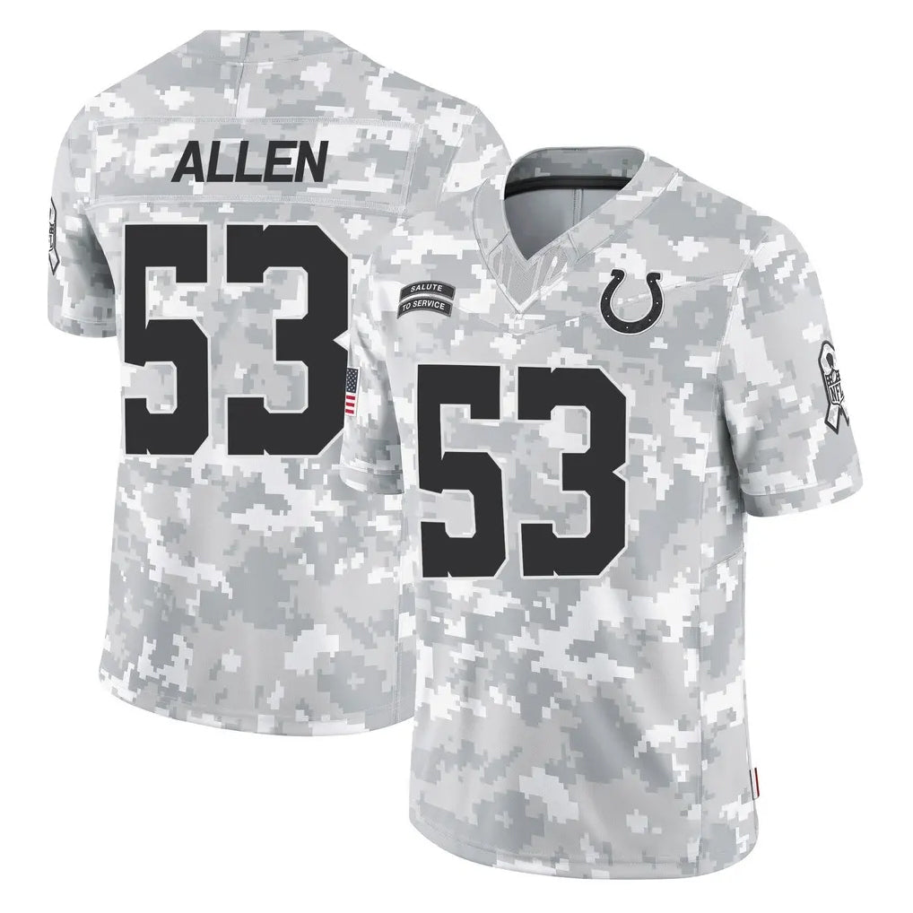 Parkc IN.Colts #53 CJ Allen Player Arctic Camo Salute To Service Limited Game Stitched Jerseys