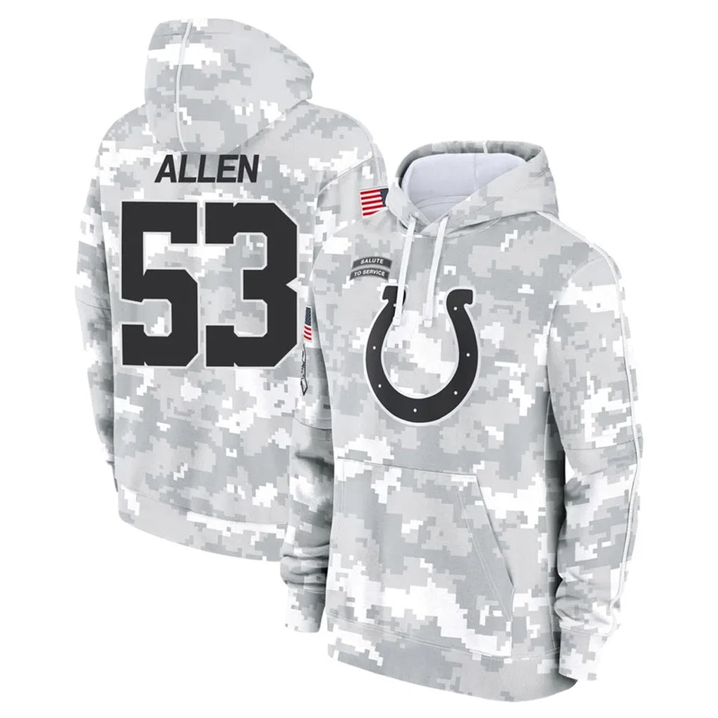 Parkc IN.Colts #53 CJ Allen Player Arctic Camo Salute to Service Hoodies Limited Game Stitched Jerseys