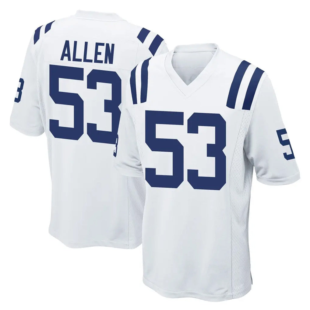 Parkc IN.Colts #53 CJ Allen Player White Home Game Stitched Jerseys