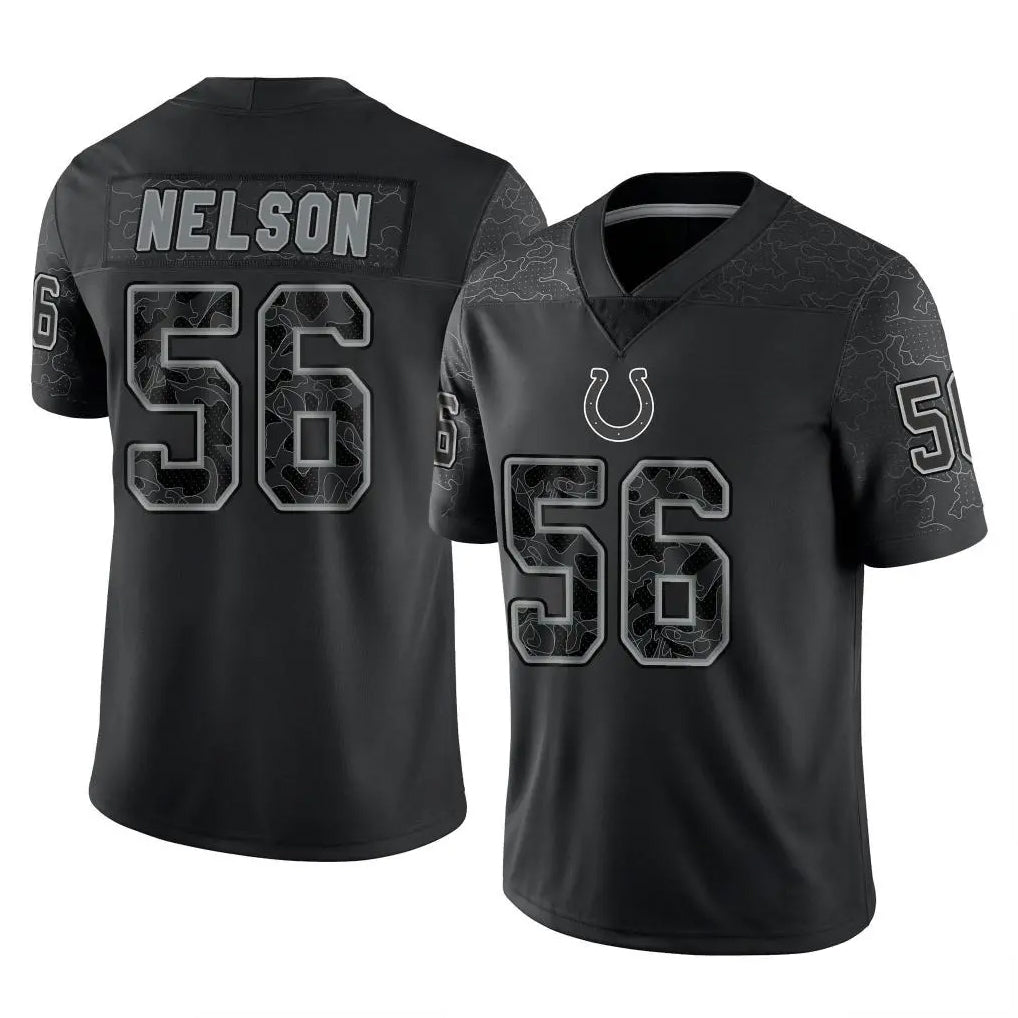 Parkc IN.Colts #56 Quenton Nelson Player Black Reflective Limited Game Stitched Jerseys