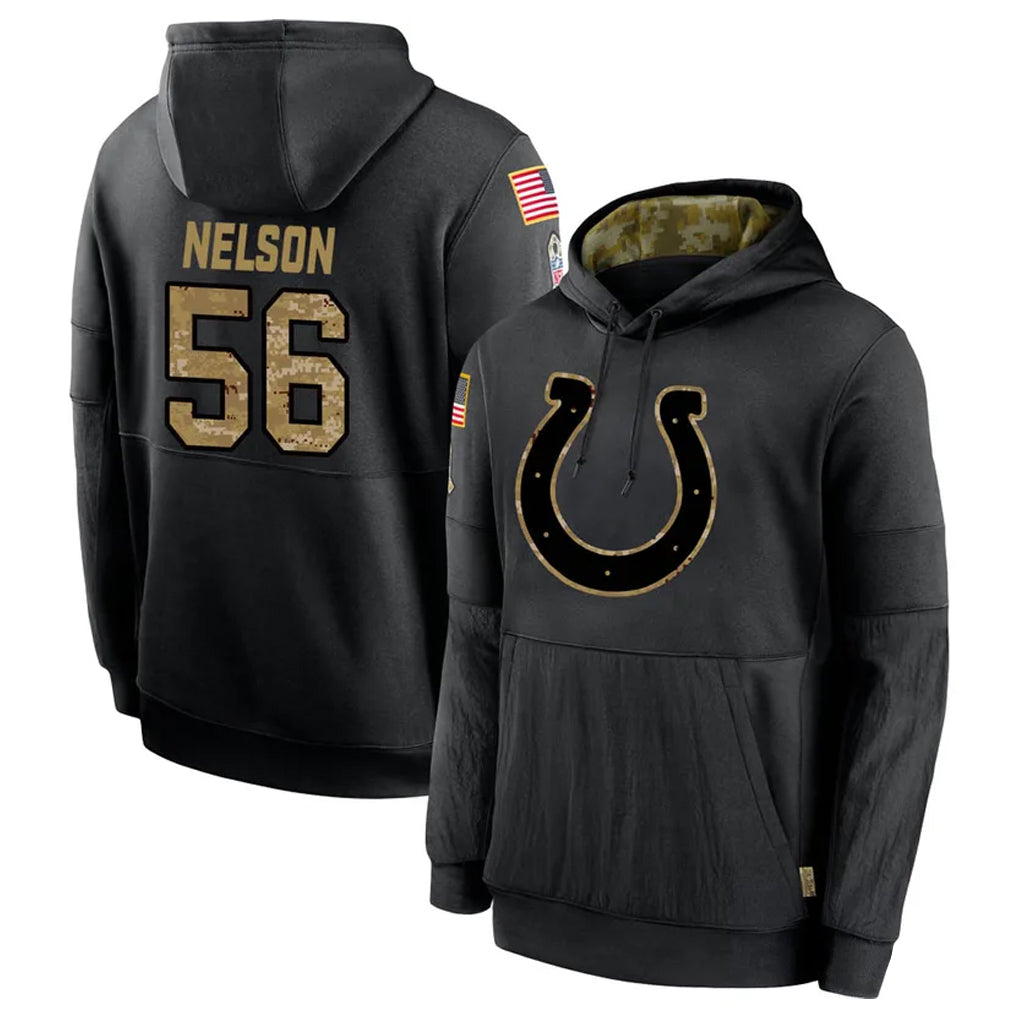 Parkc IN.Colts #56 Quenton Nelson Player Black Salute to Service Hoodies Limited Game Stitched Jerseys