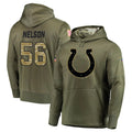 Parkc IN.Colts #56 Quenton Nelson Player Olive Salute to Service Pullover Hoodies Home Game Stitched Jerseys