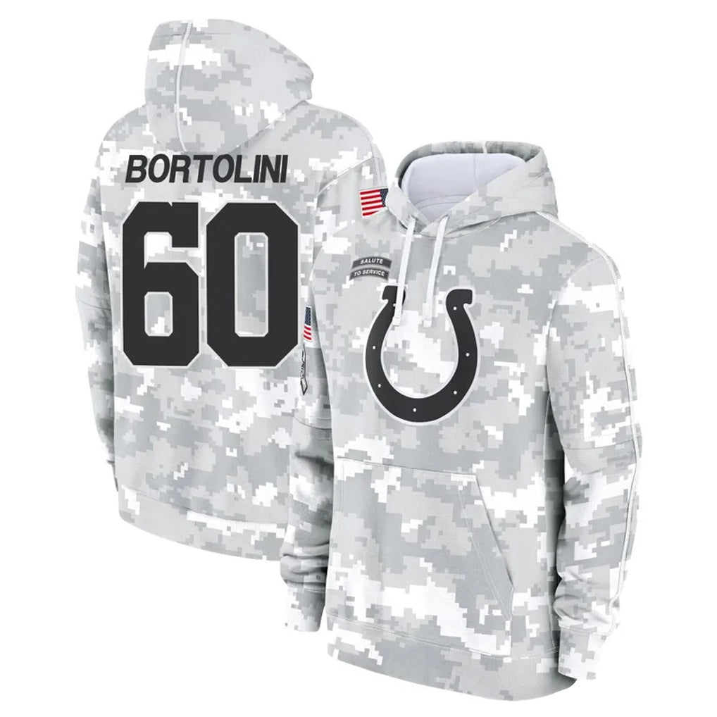 Parkc IN.Colts #60 Tanor Bortolini Player Arctic Camo Salute to Service Hoodies Limited Game Stitched Jerseys