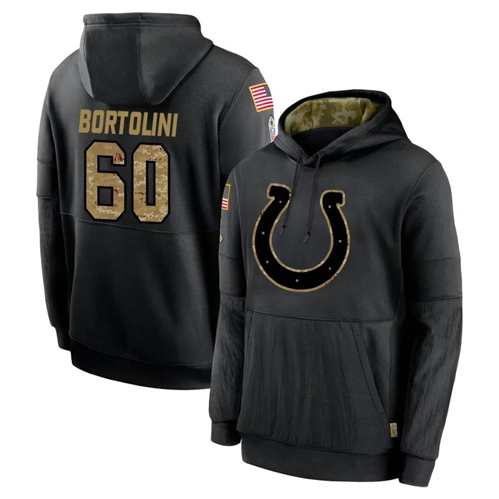 Parkc IN.Colts #60 Tanor Bortolini Player Black Salute to Service Hoodies Limited Game Stitched Jerseys