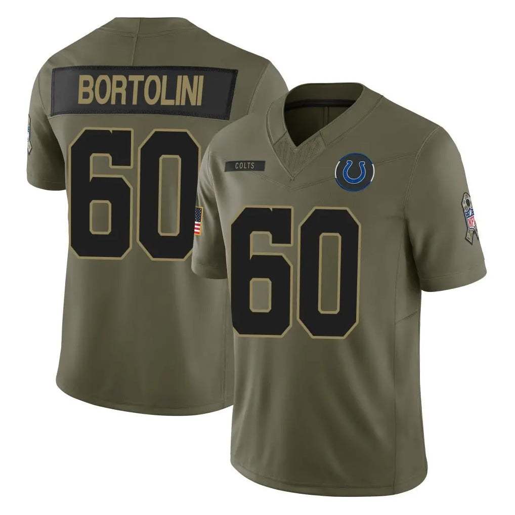 Parkc IN.Colts #60 Tanor Bortolini Player Olive 2025 Salute To Service Limited Game Stitched Jerseys