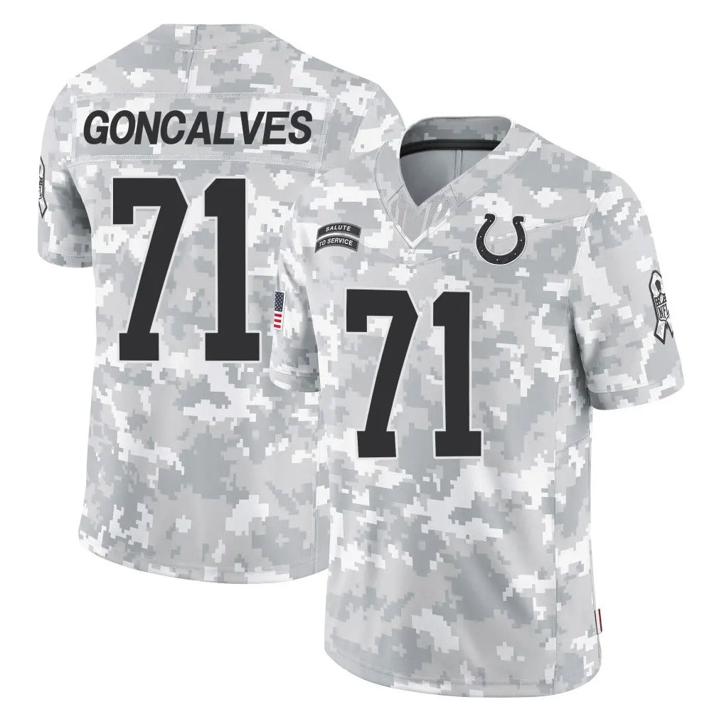 Parkc IN.Colts #71 Matt Goncalves Player Arctic Camo Salute To Service Limited Game Stitched Jerseys