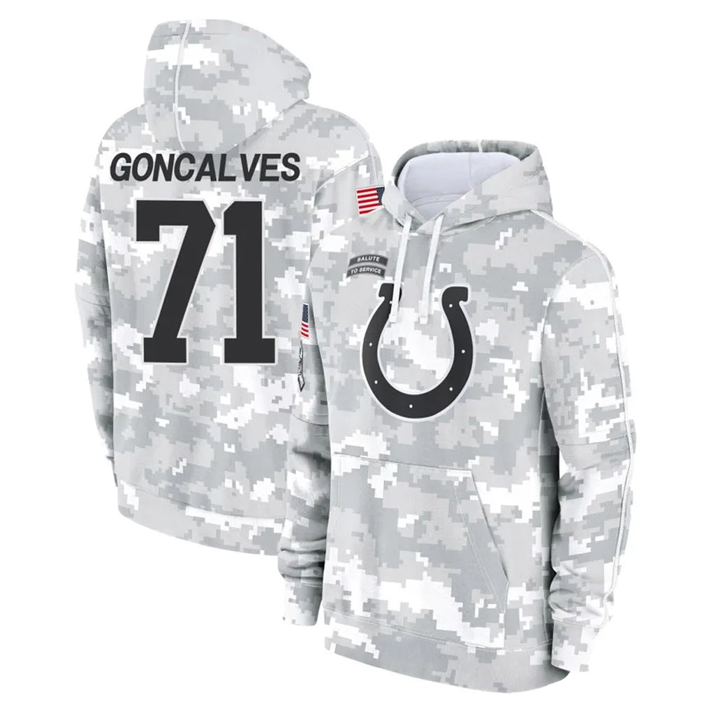 Parkc IN.Colts #71 Matt Goncalves Player Arctic Camo Salute to Service Hoodies Limited Game Stitched Jerseys