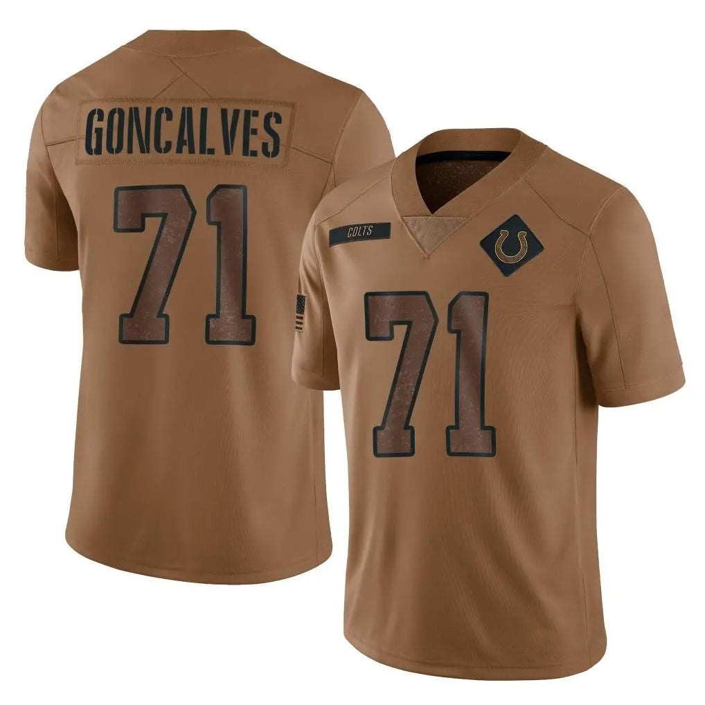 Parkc IN.Colts #71 Matt Goncalves Player Brown Salute To Service Limited Stitched Jerseys