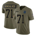 Parkc IN.Colts #71 Matt Goncalves Player Olive 2025 Salute To Service Limited Game Stitched Jerseys