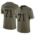 Parkc IN.Colts #71 Matt Goncalves Player Olive Salute To Service Limited Stitched Jerseys