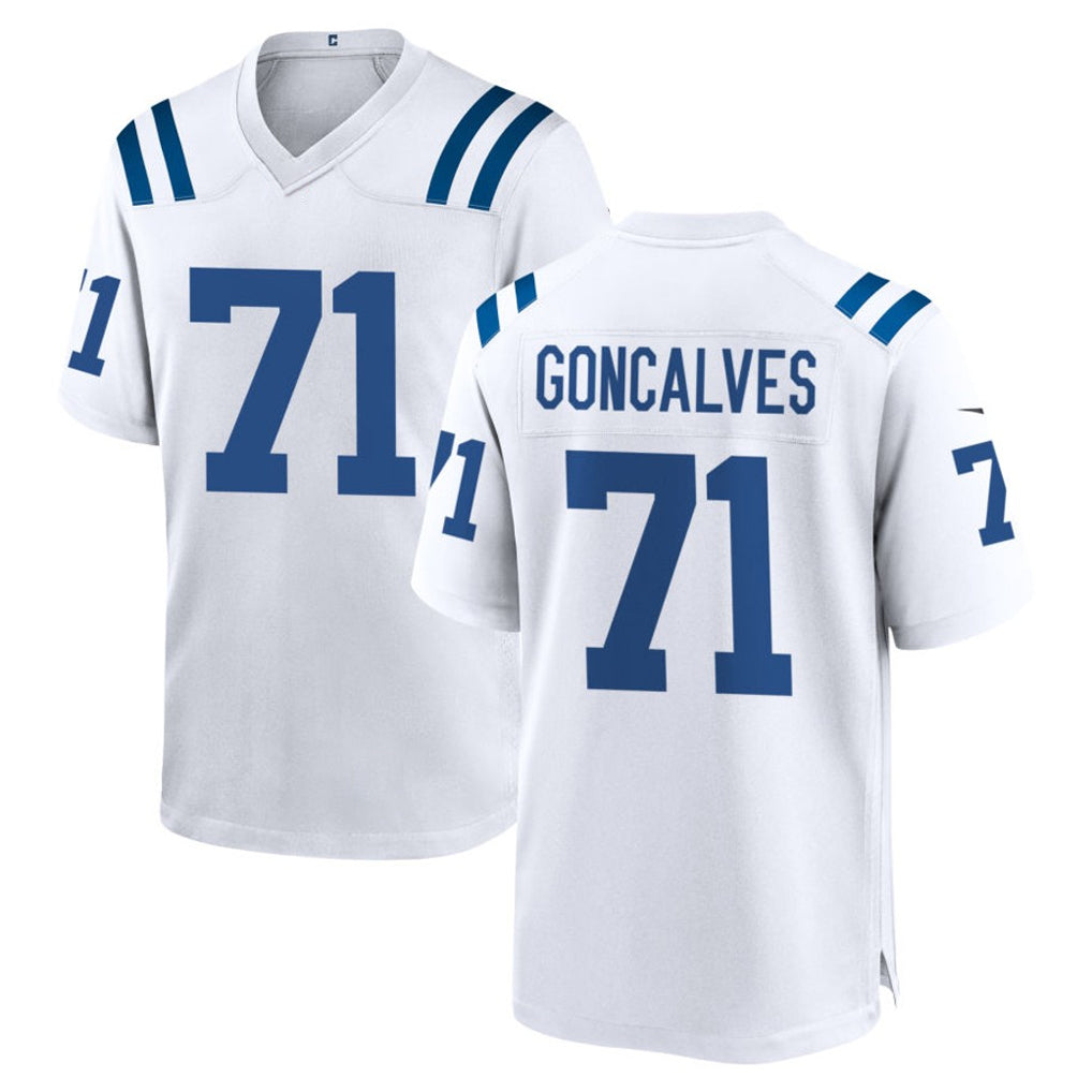 Parkc IN.Colts #71 Matt Goncalves Player White Home Game Stitched Jerseys