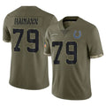 Parkc IN.Colts #79 Bernhard Raimann Player Olive Salute To Service Limited Stitched Jerseys