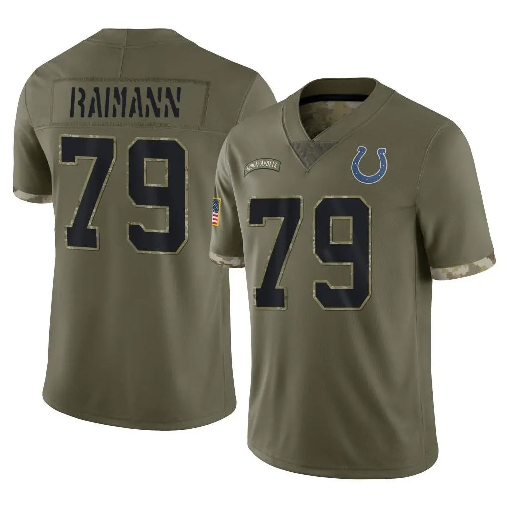 Parkc IN.Colts #79 Bernhard Raimann Player Olive Salute To Service Limited Stitched Jerseys