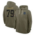 Parkc IN.Colts #79 Bernhard Raimann Player Olive Salute to Service Pullover Hoodies Limited Stitched Jerseys