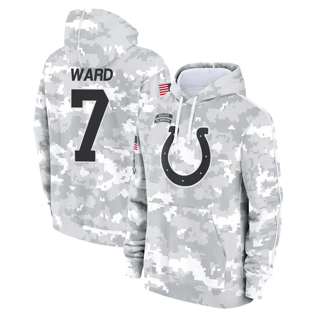 Parkc IN.Colts #7 Charvarius Ward Sr. Player Arctic Camo Salute to Service Hoodies Limited Game Stitched Jerseys