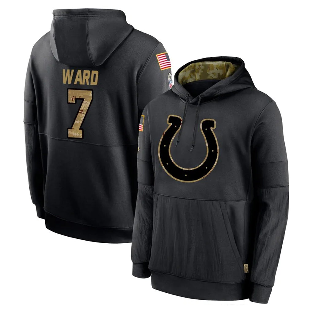 Parkc IN.Colts #7 Charvarius Ward Sr. Player Black Salute to Service Hoodies Limited Game Stitched Jerseys