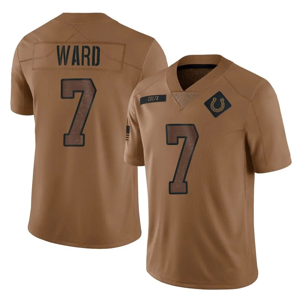 Parkc IN.Colts #7 Charvarius Ward Sr. Player Brown Salute To Service Limited Stitched Jerseys
