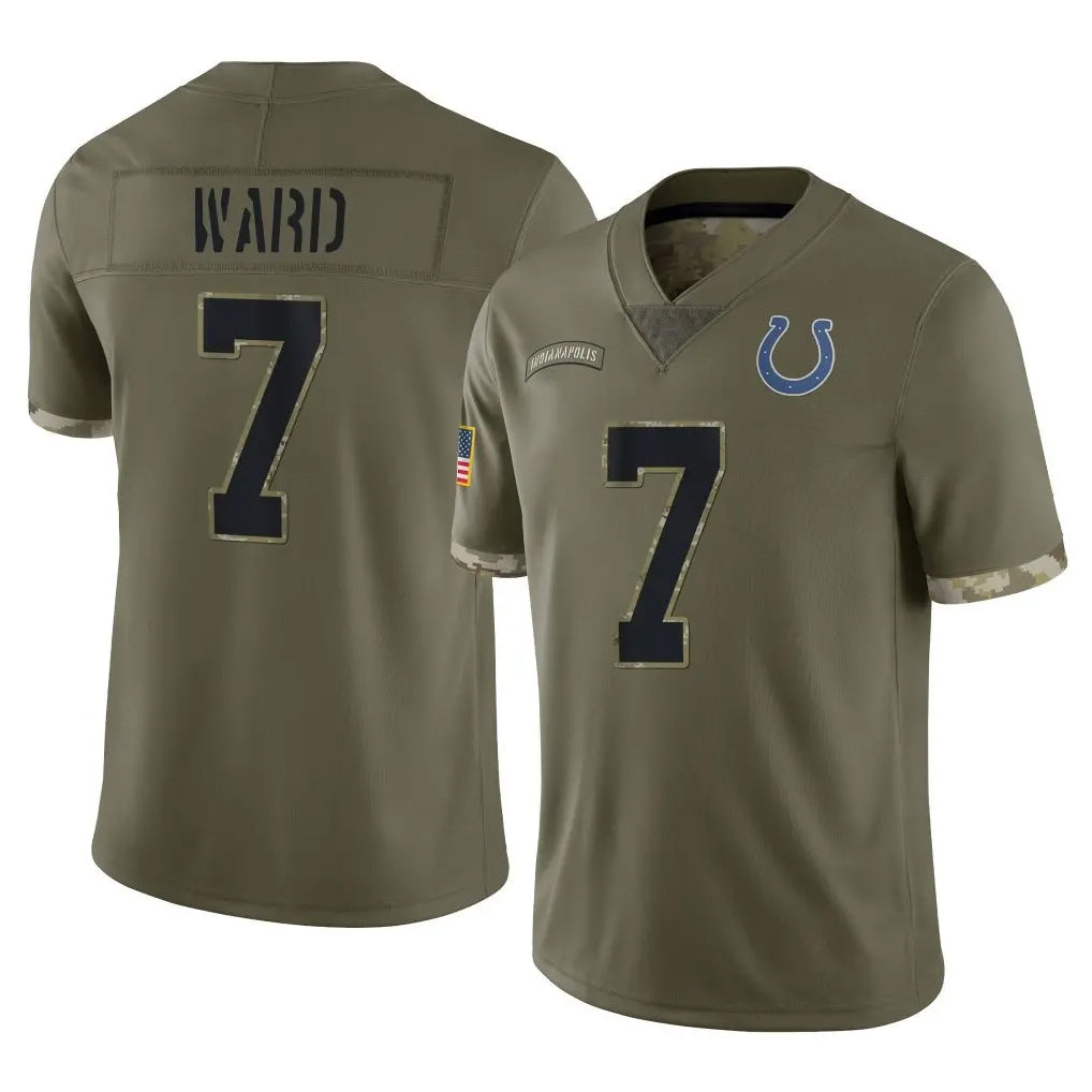 Parkc IN.Colts #7 Charvarius Ward Sr. Player Olive Salute To Service Limited Stitched Jerseys