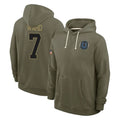Parkc IN.Colts #7 Charvarius Ward Sr. Player Olive Salute to Service Pullover Hoodies Limited Stitched Jerseys