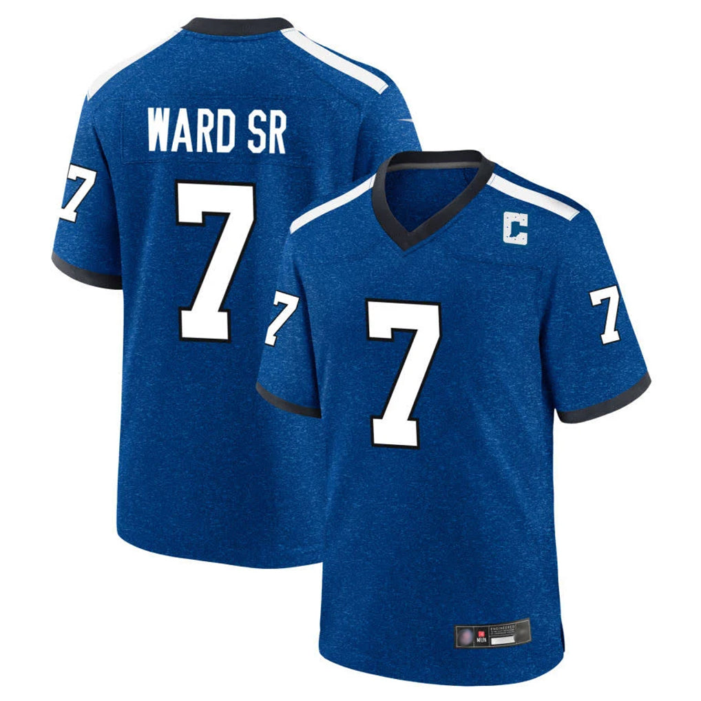 Parkc IN.Colts #7 Charvarius Ward Sr. Player Royal Alternate Indiana Nights Home Game Stitched Jerseys