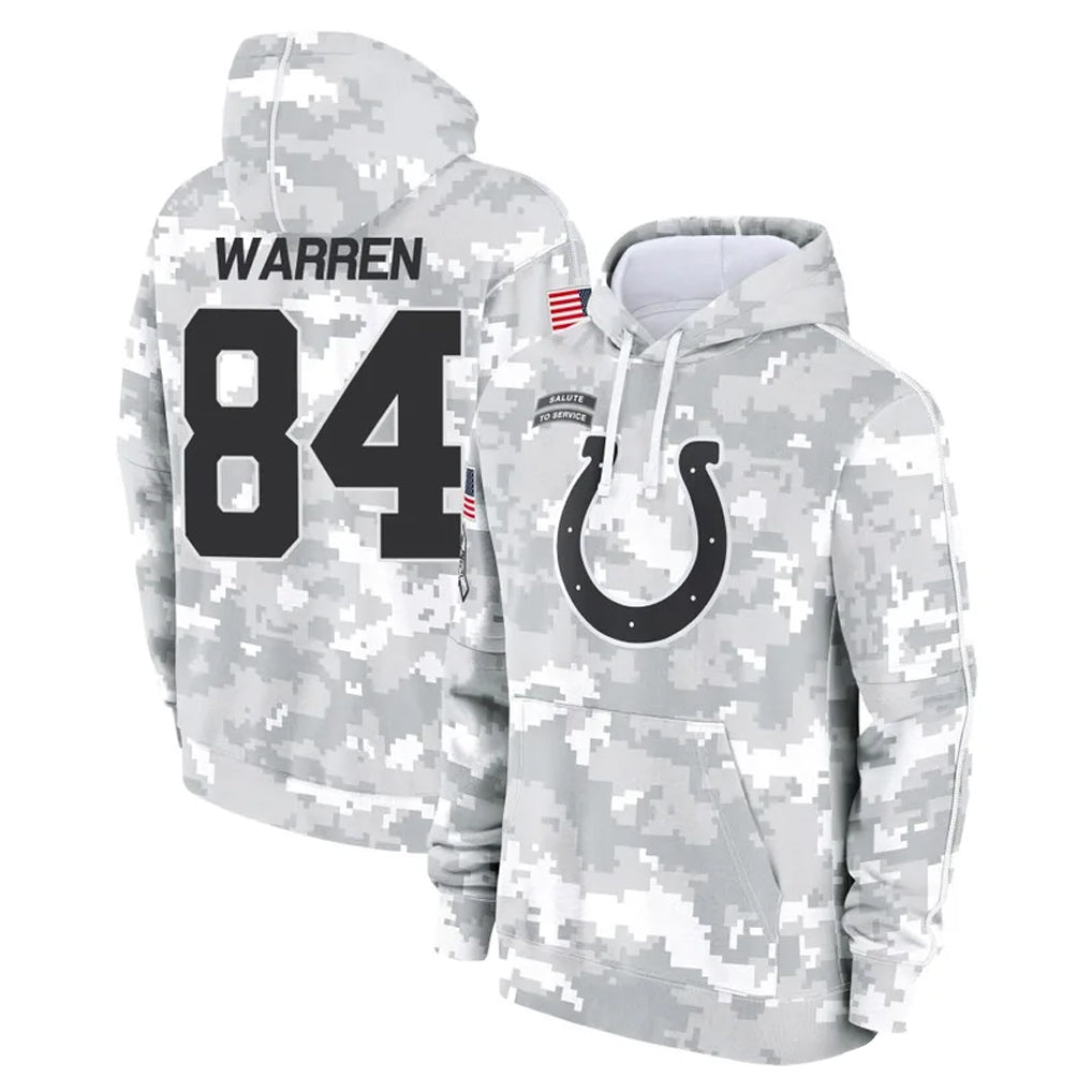 Parkc IN.Colts #84 Tyler Warren Player Arctic Camo Salute to Service Hoodies Limited Game Stitched Jerseys