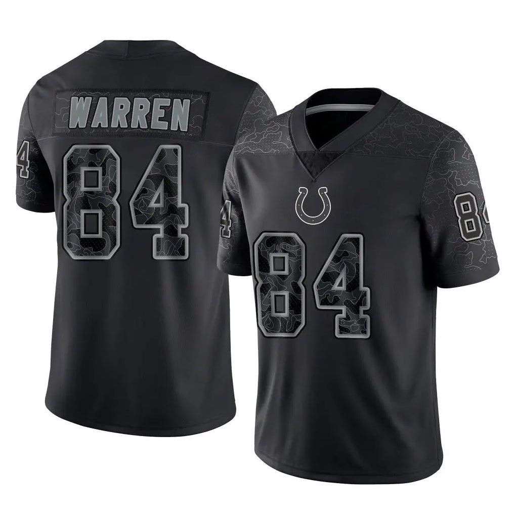 Parkc IN.Colts #84 Tyler Warren Player Black Reflective Limited Game Stitched Jerseys