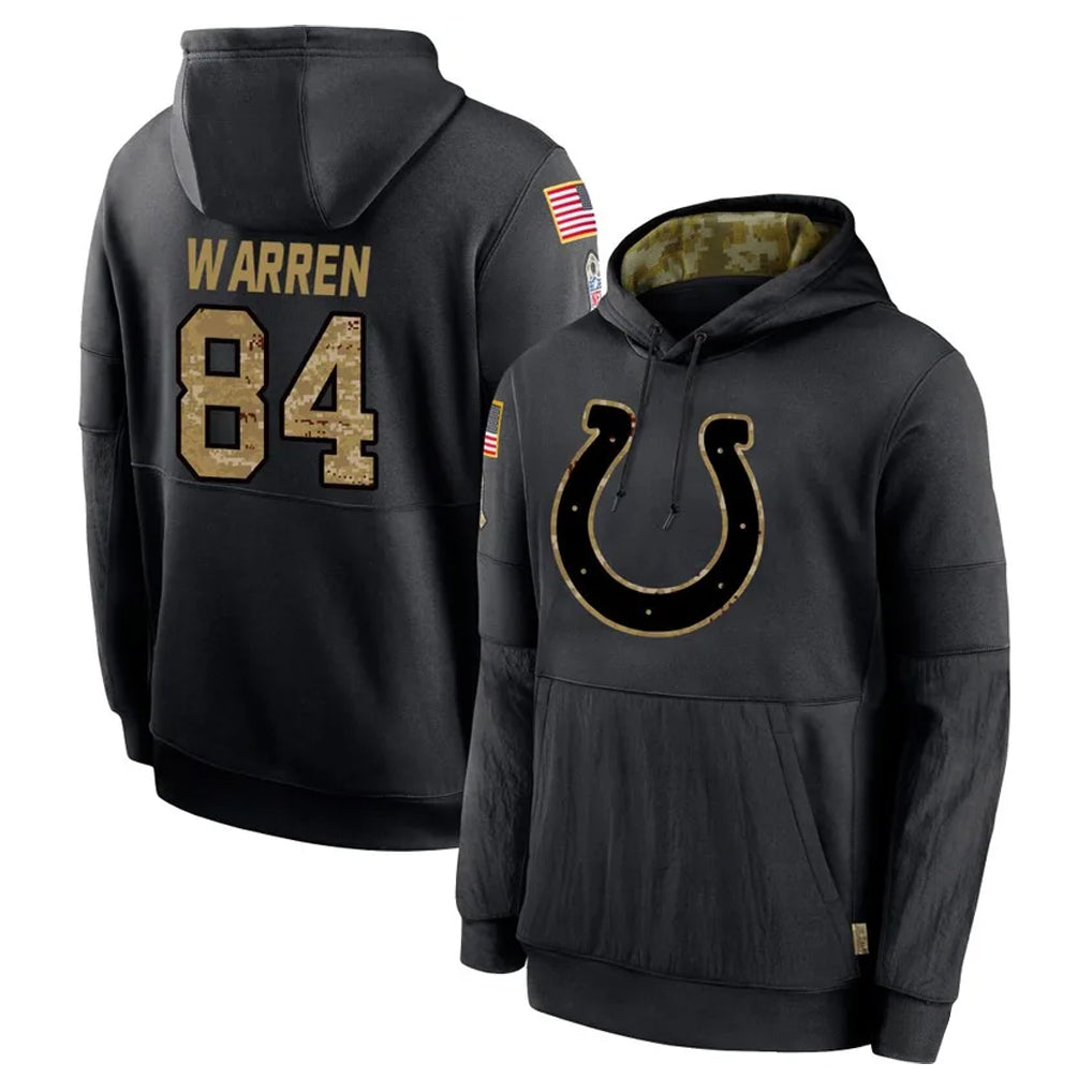 Parkc IN.Colts #84 Tyler Warren Player Black Salute to Service Hoodies Limited Game Stitched Jerseys