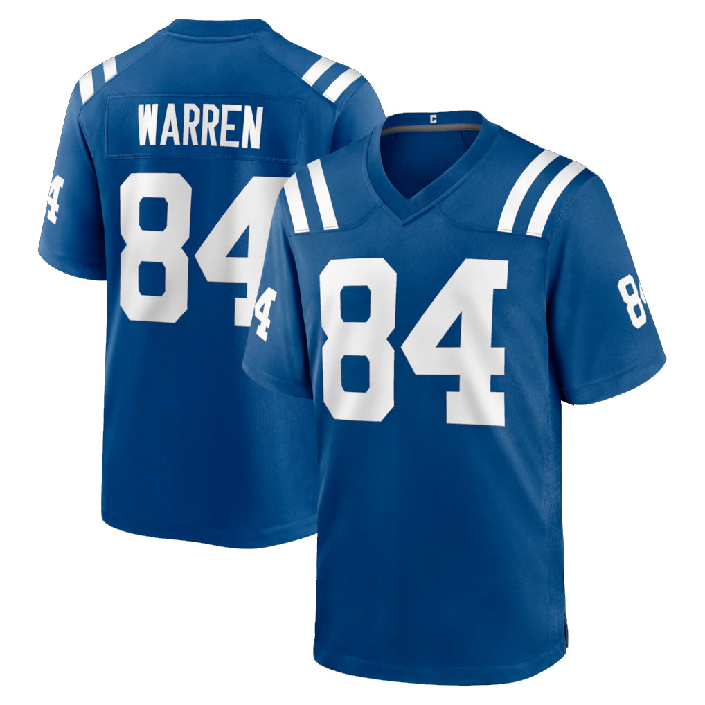 Parkc IN.Colts #84 Tyler Warren Player Royal Home Game Stitched Jerseys