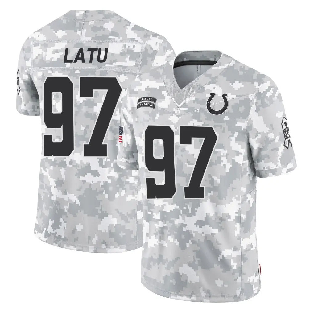 Parkc IN.Colts #97 Laiatu Latu Player Arctic Camo Salute To Service Limited Game Stitched Jerseys