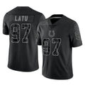 Parkc IN.Colts #97 Laiatu Latu Player Black Reflective Limited Game Stitched Jerseys