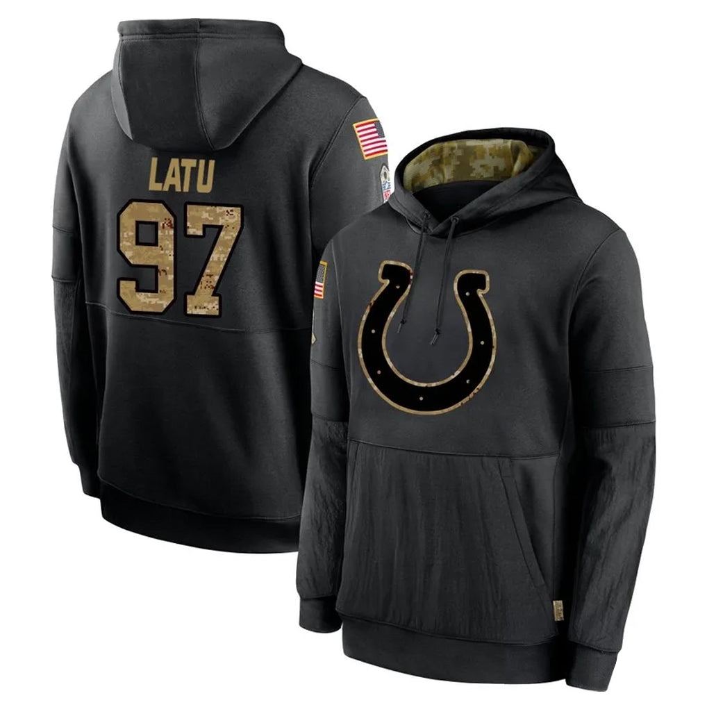 Parkc IN.Colts #97 Laiatu Latu Player Black Salute to Service Hoodies Limited Game Stitched Jerseys