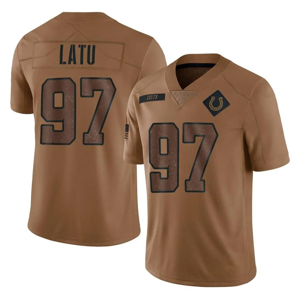 Parkc IN.Colts #97 Laiatu Latu Player Brown Salute To Service Limited Stitched Jerseys