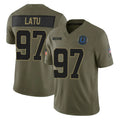 Parkc IN.Colts #97 Laiatu Latu Player Olive 2025 Salute To Service Limited Game Stitched Jerseys