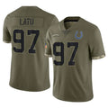 Parkc IN.Colts #97 Laiatu Latu Player Olive Salute To Service Limited Stitched Jerseys