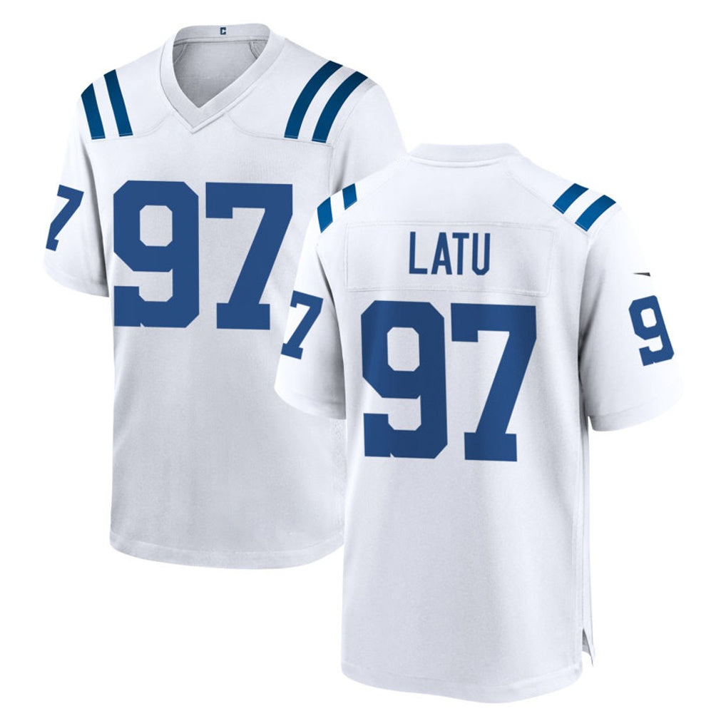 Parkc IN.Colts #97 Laiatu Latu Player White Home Game Stitched Jerseys
