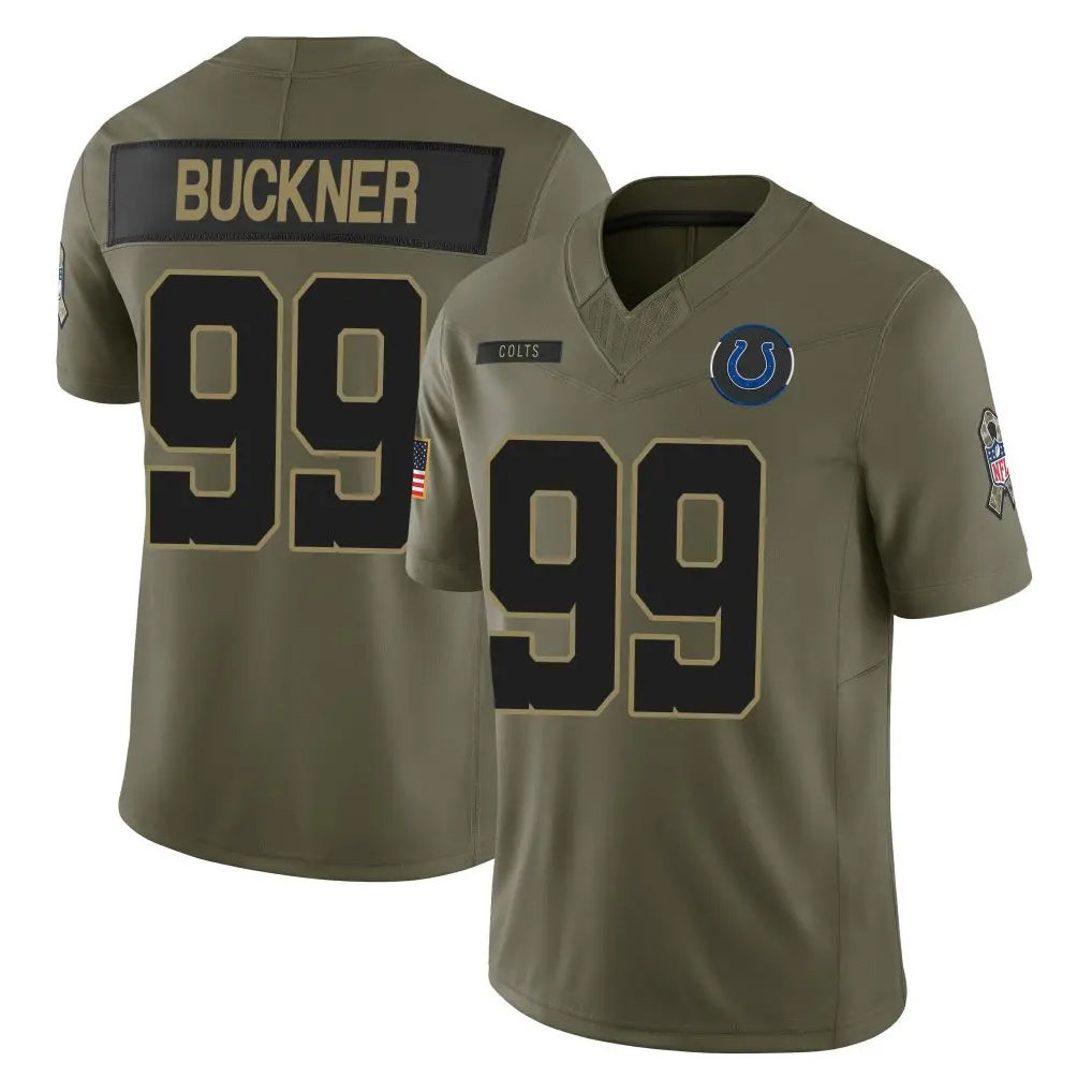Parkc IN.Colts #99 DeForest Buckner Player Olive 2025 Salute To Service Limited Game Stitched Jerseys