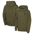 Parkc J.Jaguars Olive Salute to Service Pullover Hoodies Limited Blank Player Stitched Jerseys