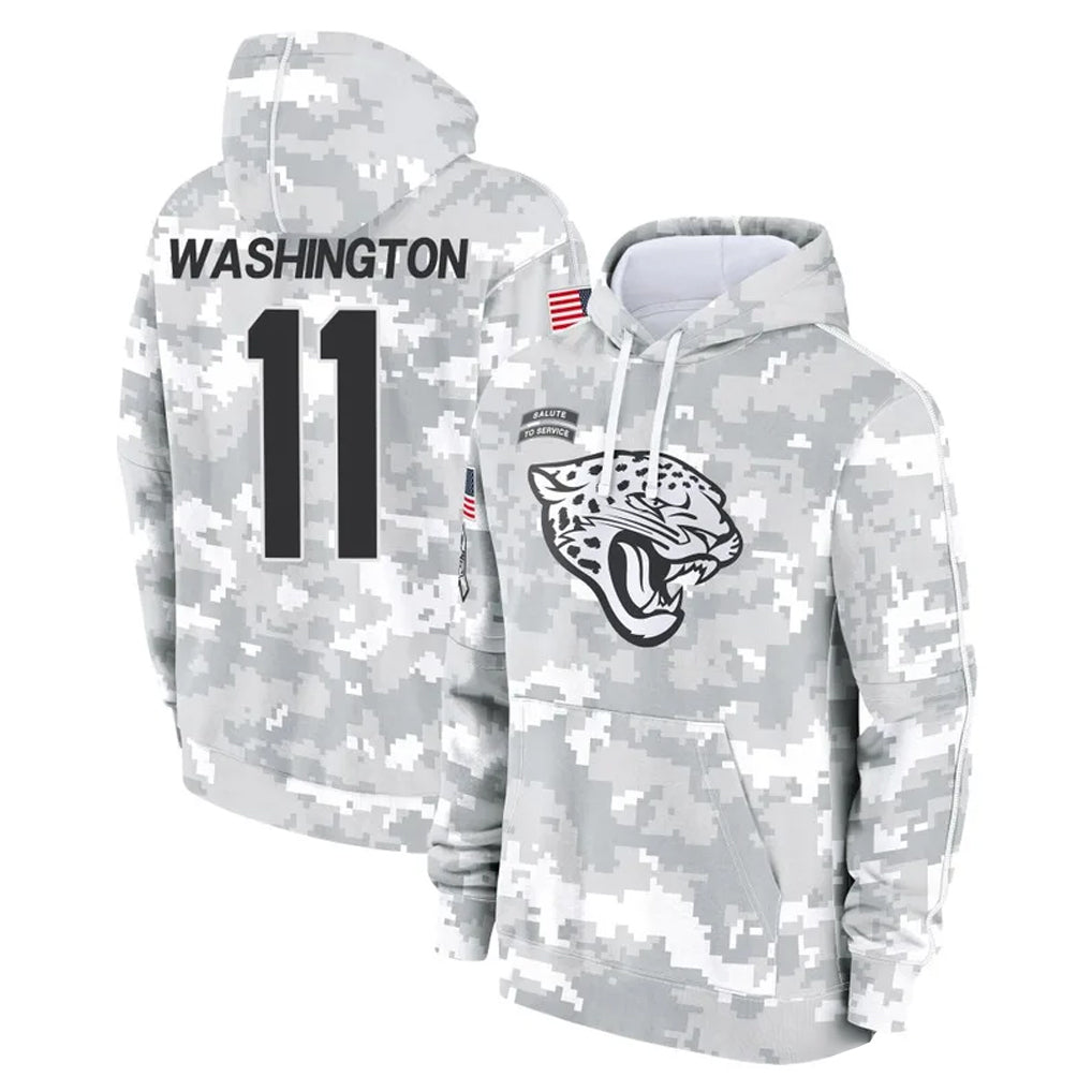 Parkc J.Jaguars #11 Parker Washington Player Arctic Camo Salute to Service Hoodies Limited Game Stitched Jerseys